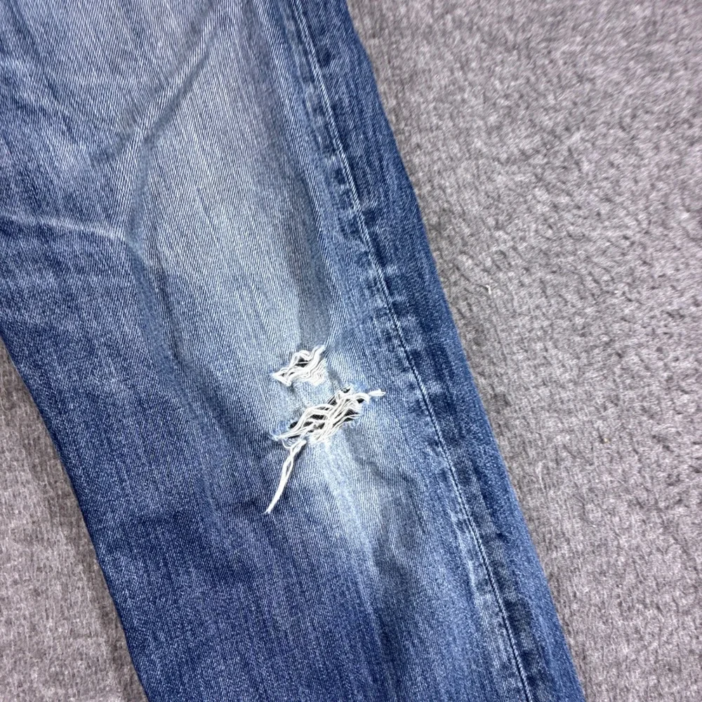 Levi's 514 Straight Leg Jeans Mens 34x32 Blue Distressed Denim
